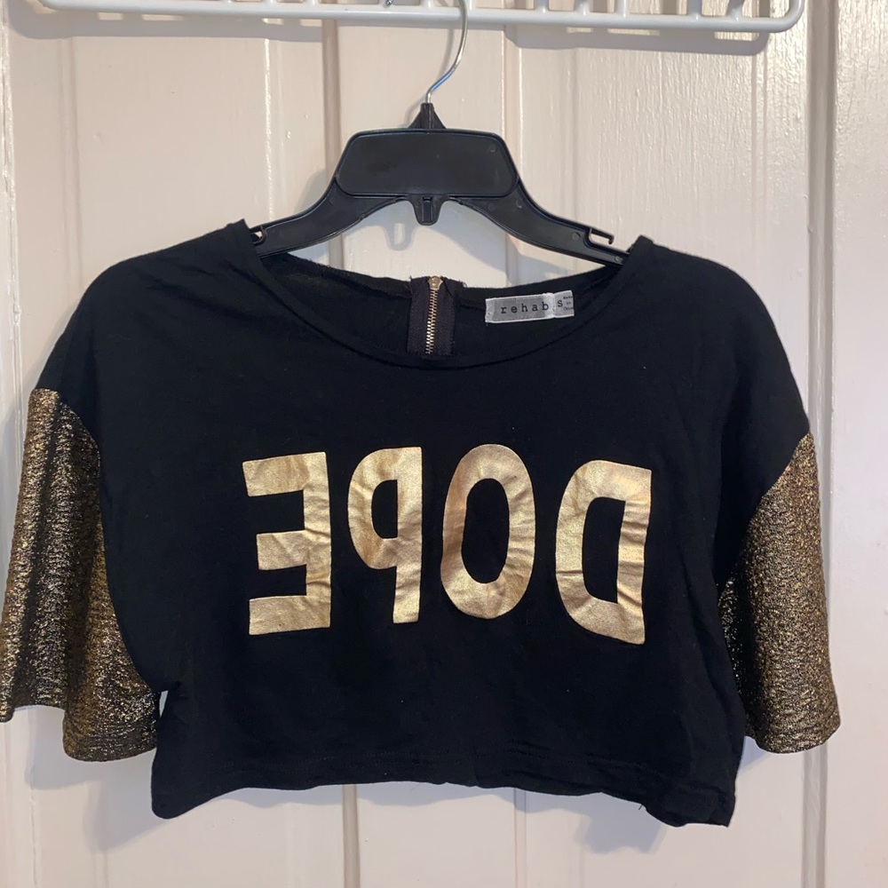 “DOPE” Backwards Cropped Tee